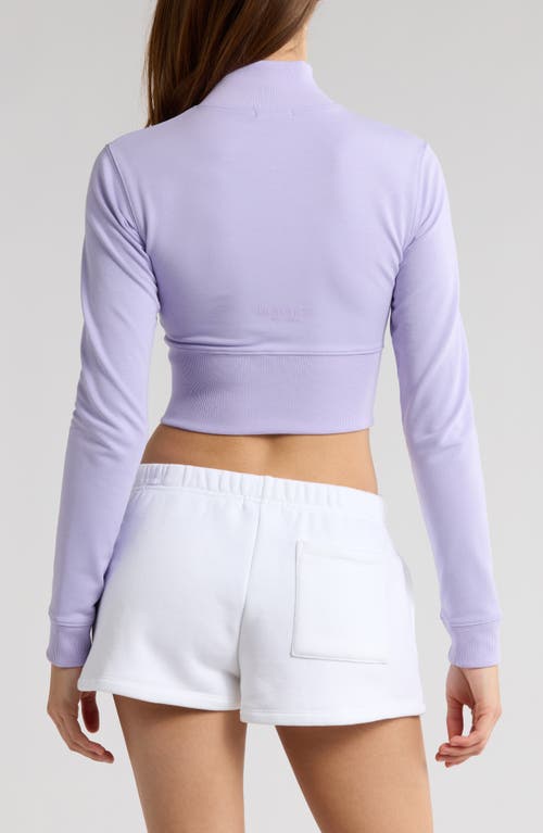 Shop Florence By Mills Crop Stretch Cotton Blend Track Jacket In Millie Lavender