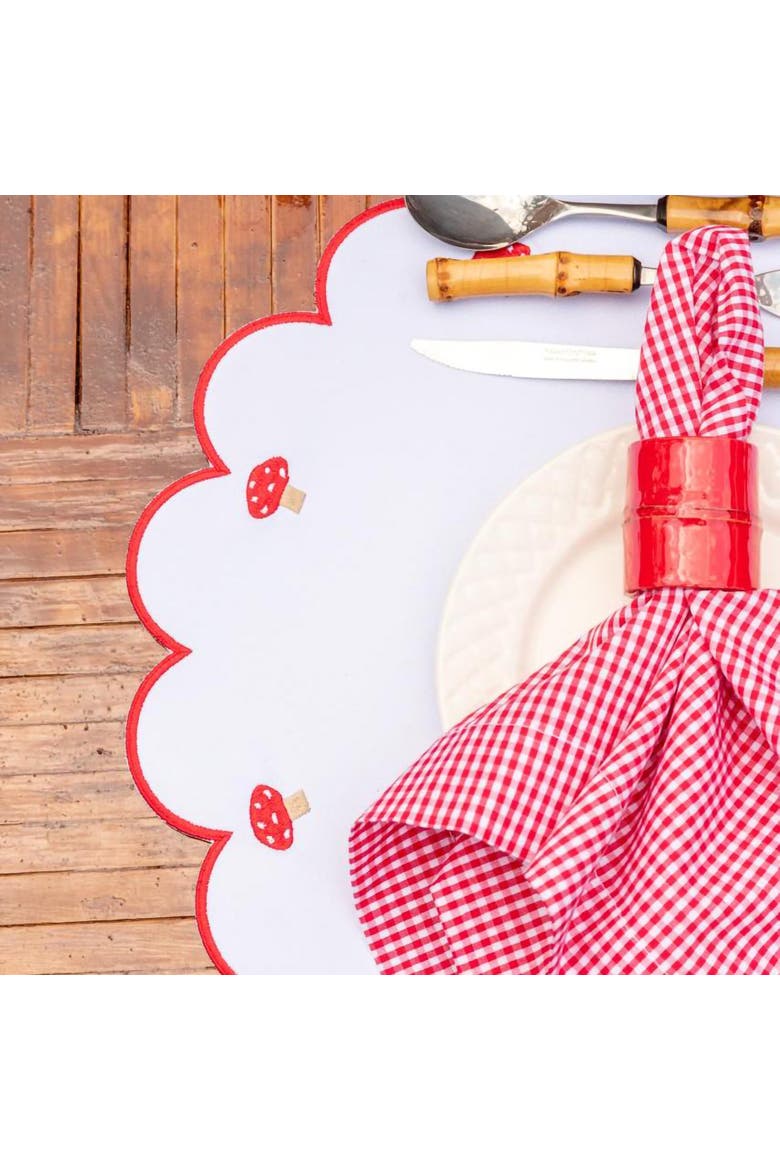 Mushroom Placemat, Alternate, color, White