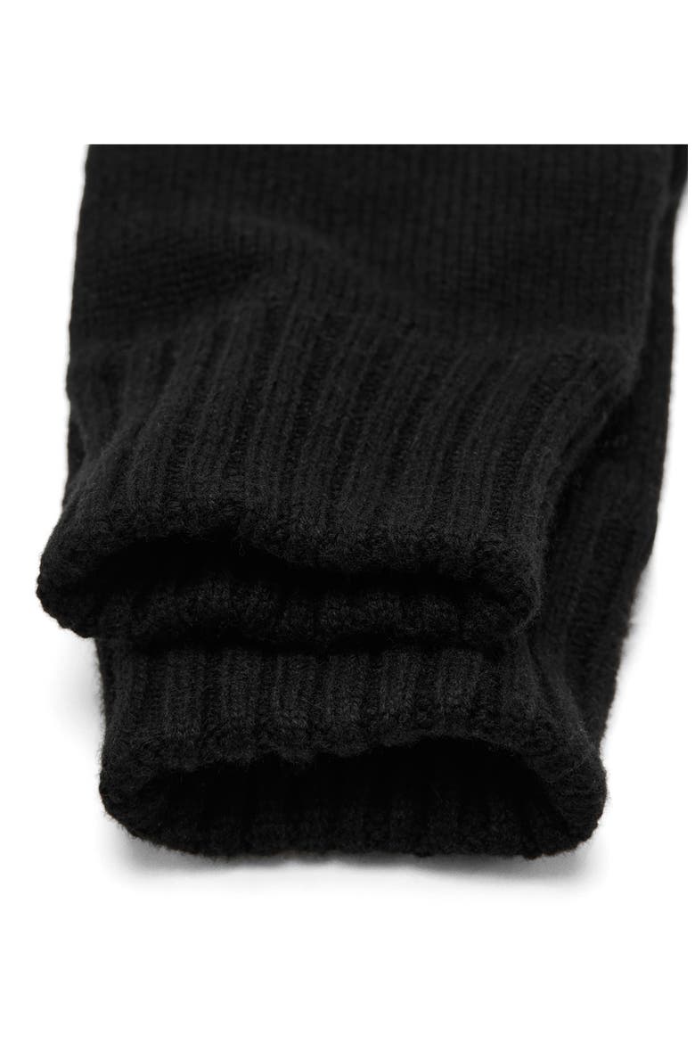 Two-Tone Knit Gloves, Alternate, color, BLACK
