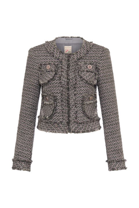 Little Tweed Jacket With Fringes