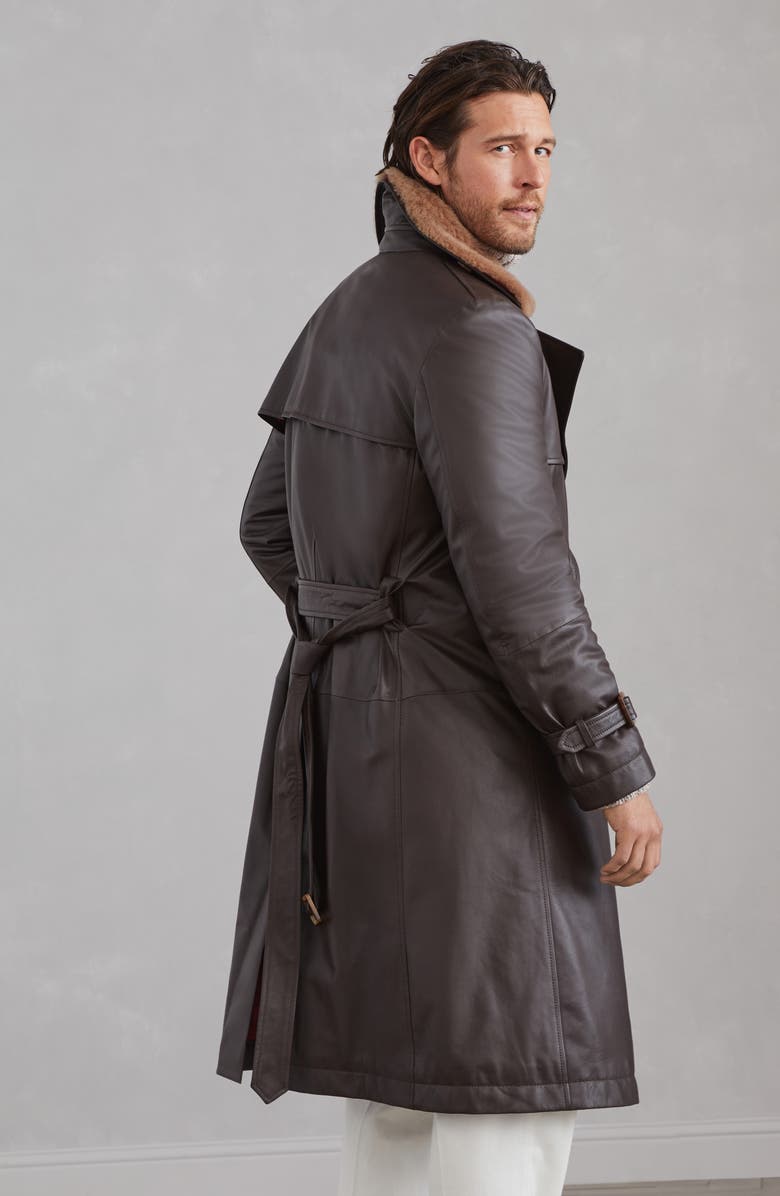 Brunello Cucinelli Padded calfskin trenchcoat, Alternate, color, 