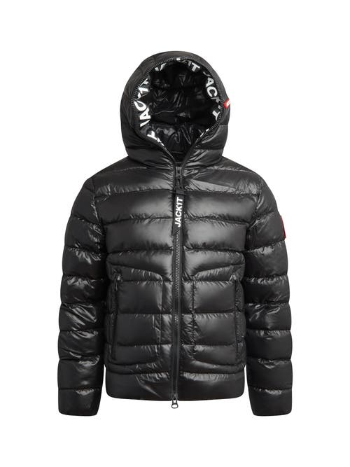 Jack1t R4d Tramline Hooded Puffer Jacket In Black