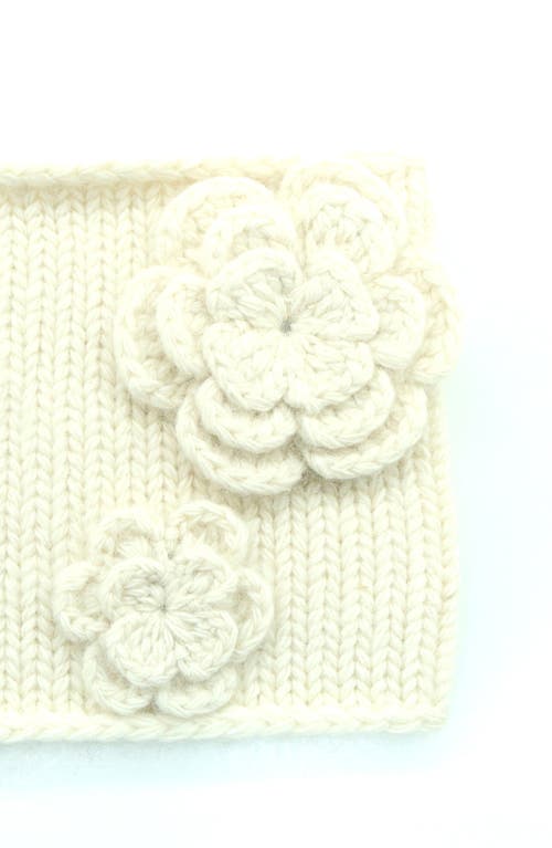 Portolano Flower Cashmere, Wool & Silk Headband In Neutral