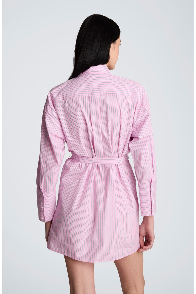 Drop Shoulder Tie Waist Shirtdress, Alternate, color, CANDY PINK MULTI