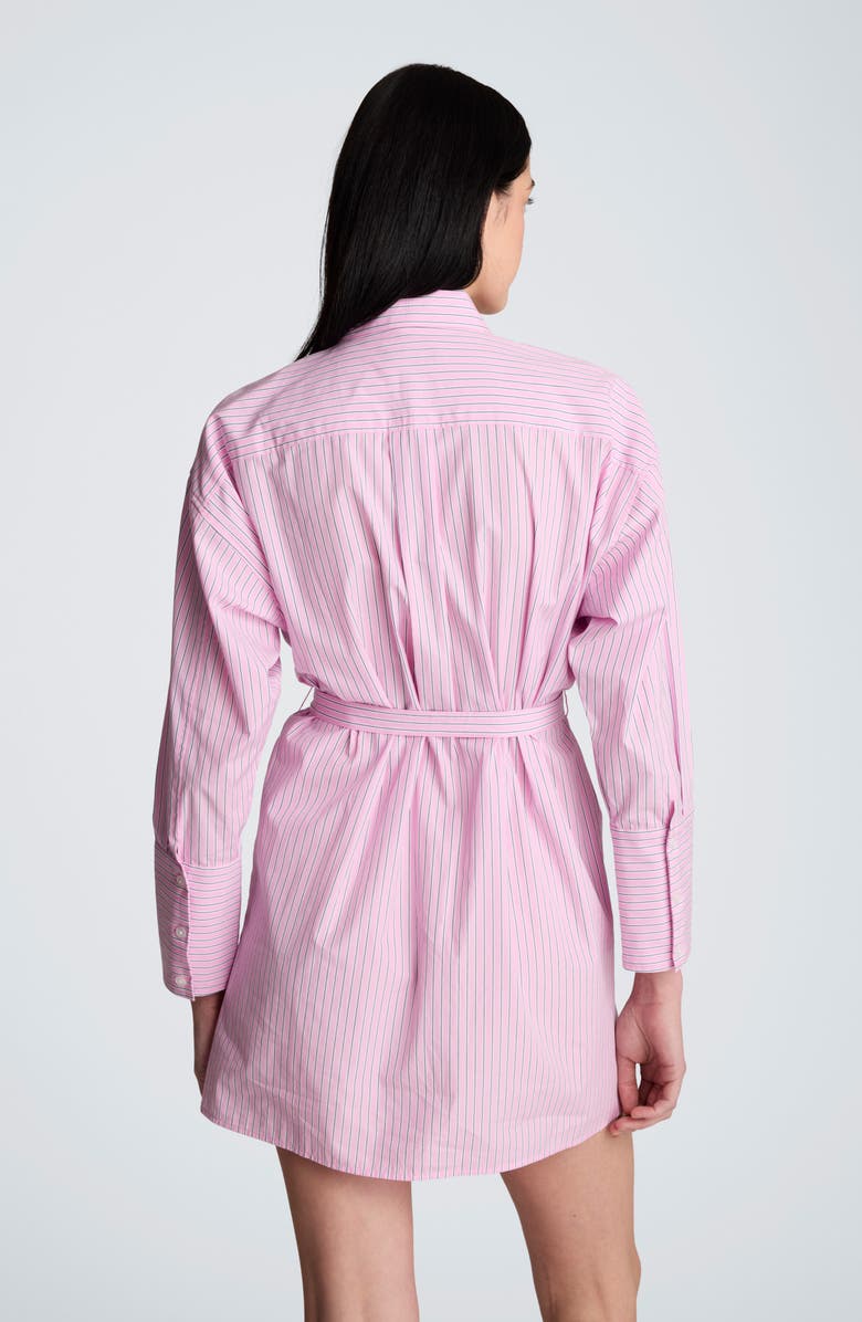 Kenneth Cole Drop Shoulder Tie Waist Shirtdress, Alternate, color, Candy Pink Multi