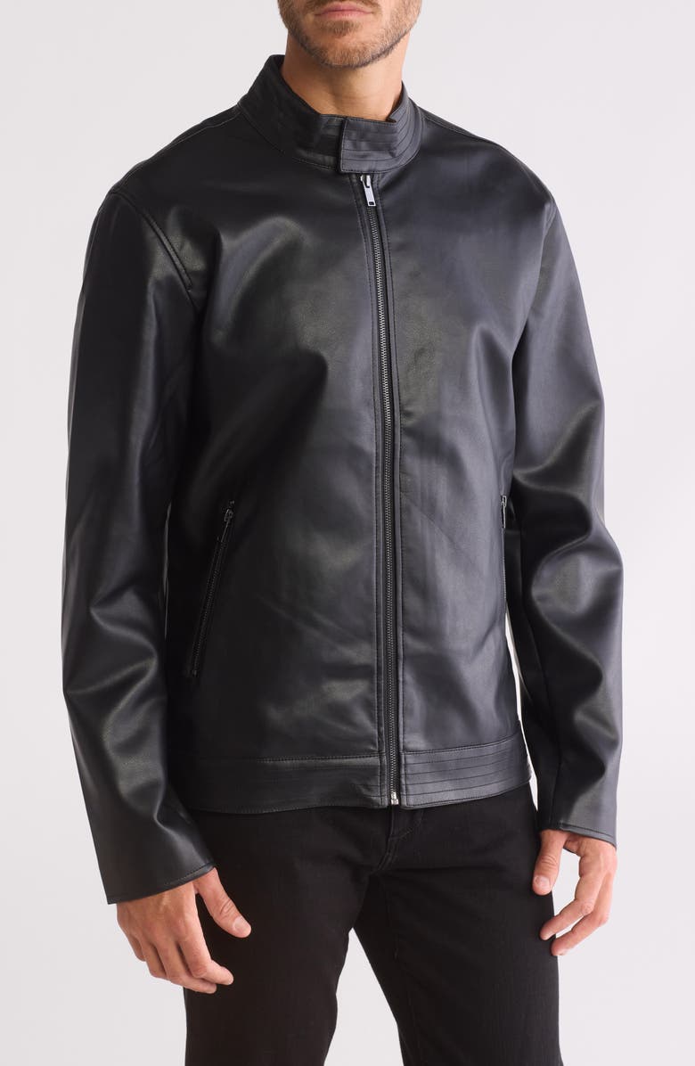 Slate & Stone Faux Leather Racer Jacket, Main, color, 