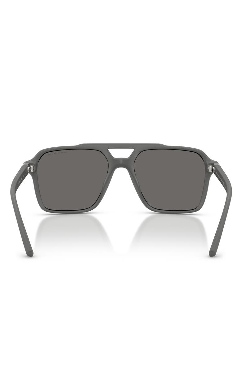 Armani Exchange 57mm Polarized Pilot Sunglasses, Alternate, color, Grey / Grey Mirror Silver