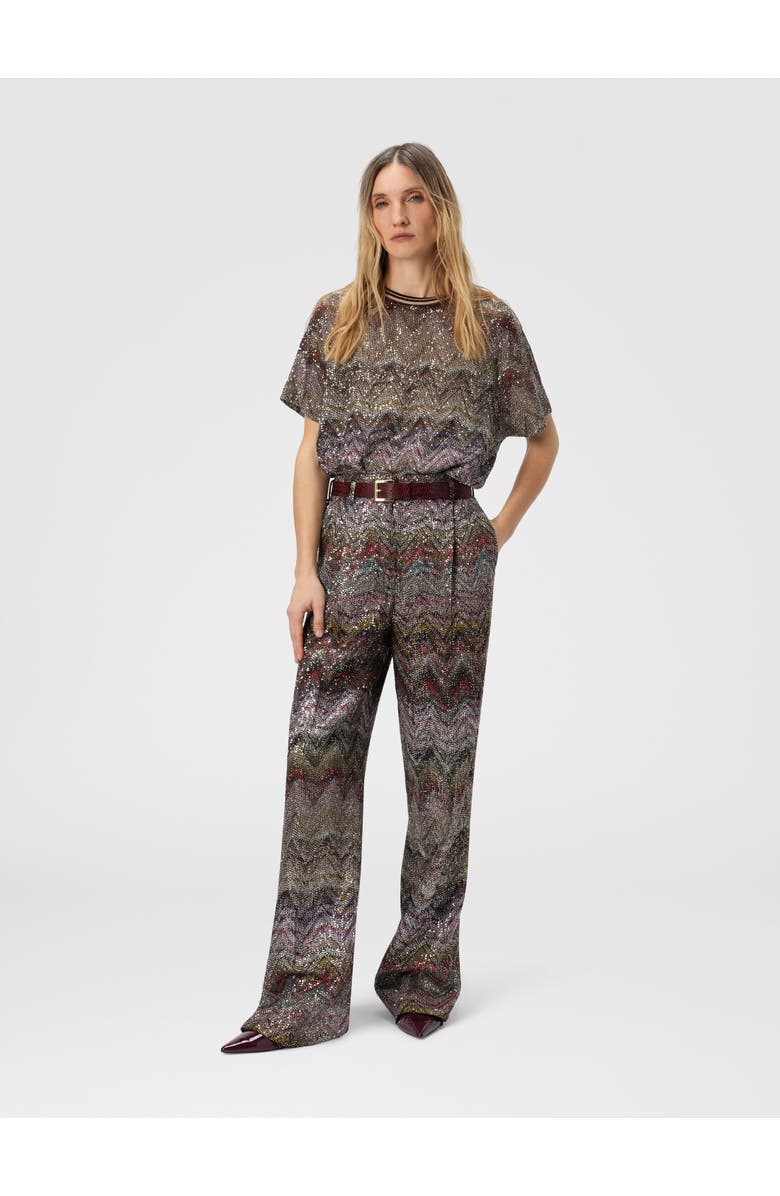 Missoni Wide Leg Pants With Zigzag Pattern, Alternate, color, Multicoloured