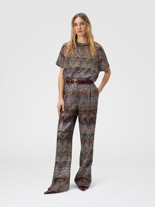 Missoni Wide Leg Pants With Zigzag Pattern In Multi