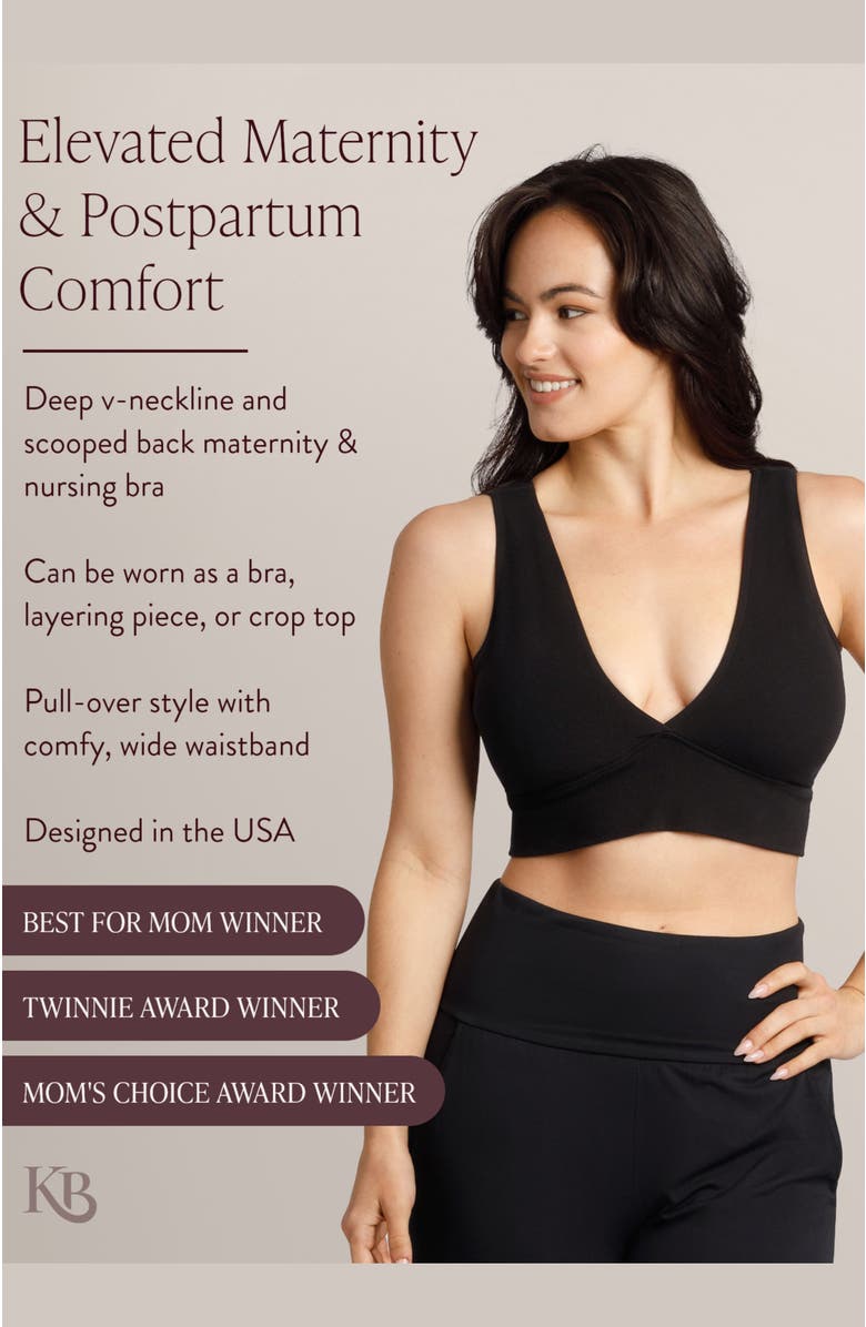 Kindred Bravely Busty Sublime Maternity & Nursing Plunge Bra- Fits 30E-44H, Alternate, color, Black
