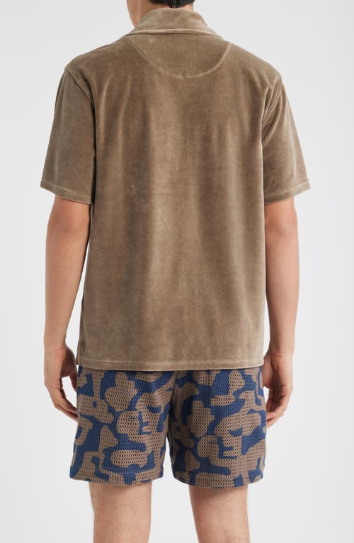 Oas Velour Polo In Brown