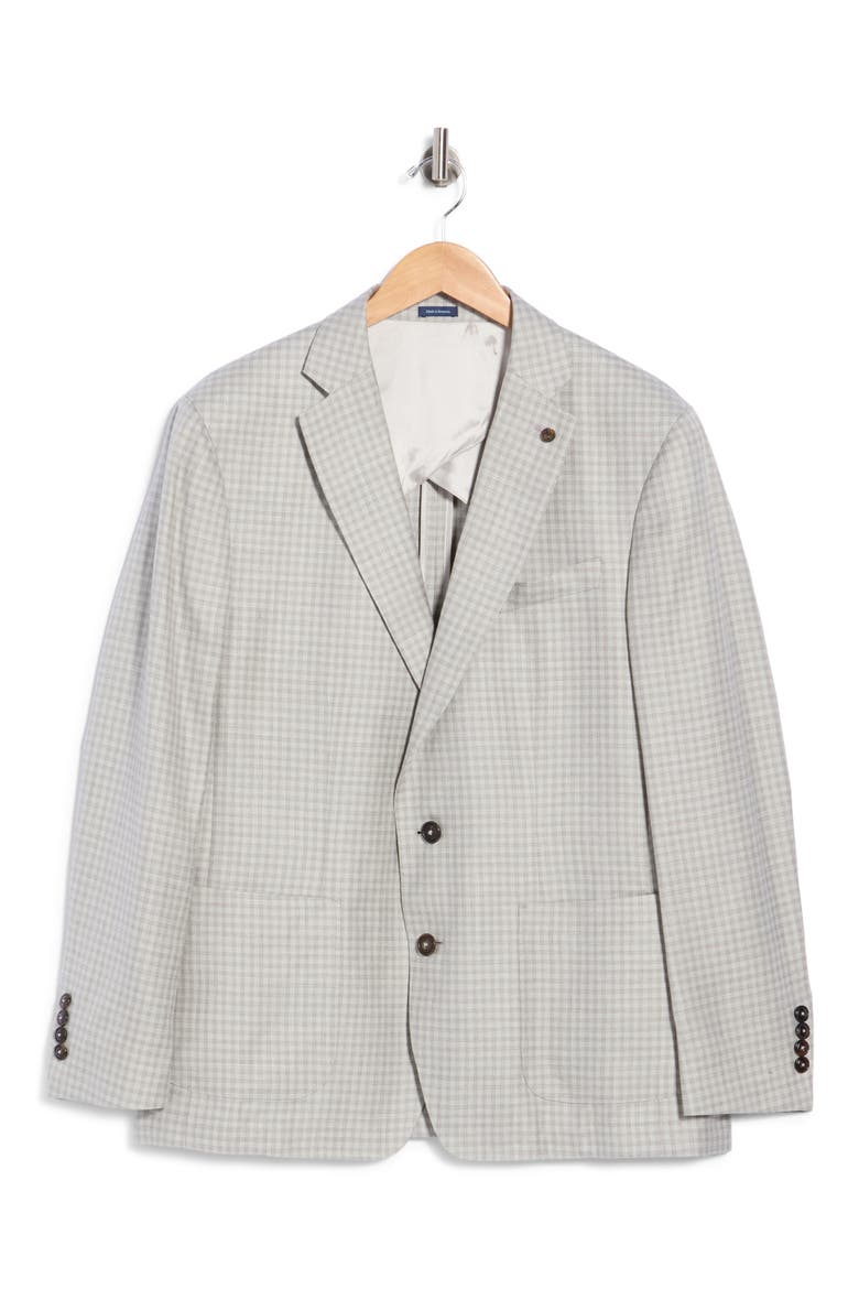 Montgomery Tailored Fit Gingham Wool Blend Sport Coat, Alternate, color, GALE GREY