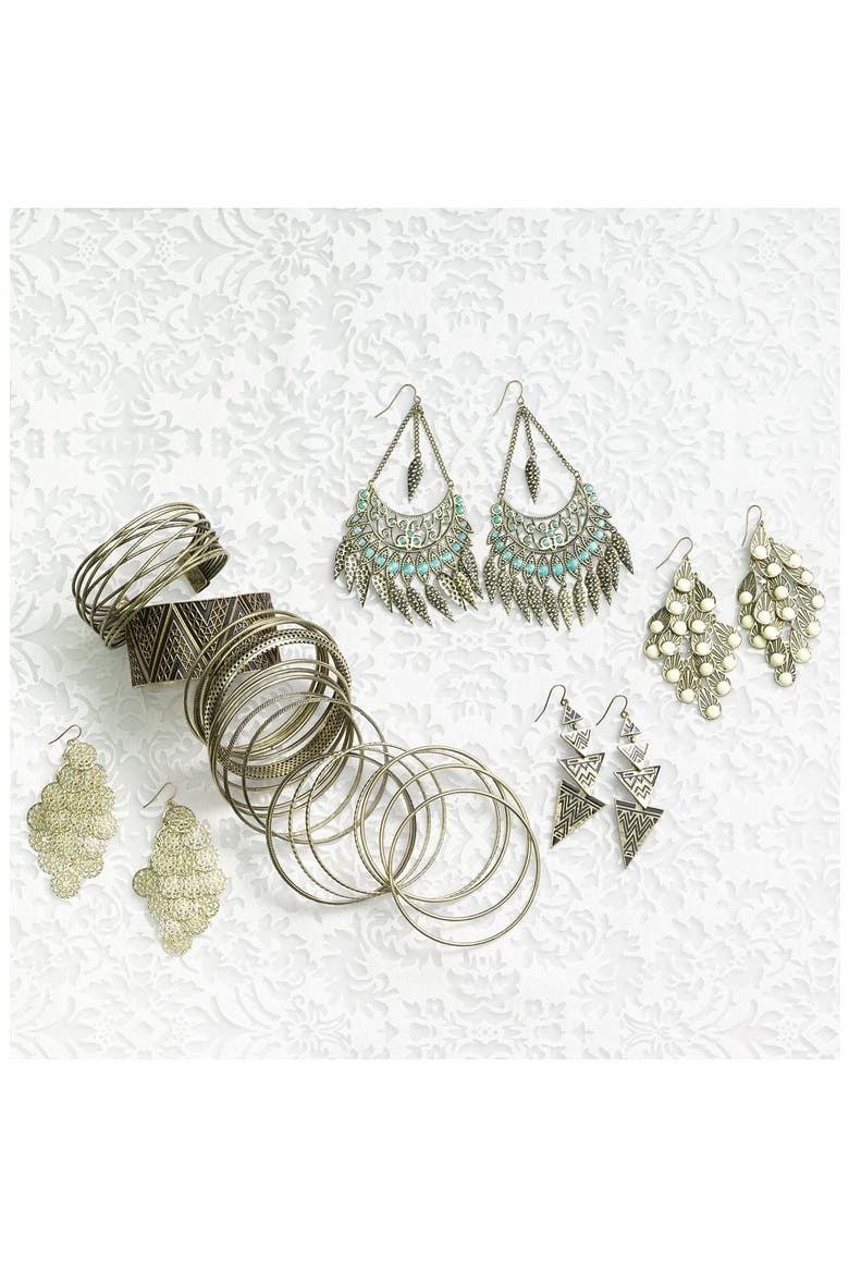 Burnished Bangles Set, Alternate, color, SILVER