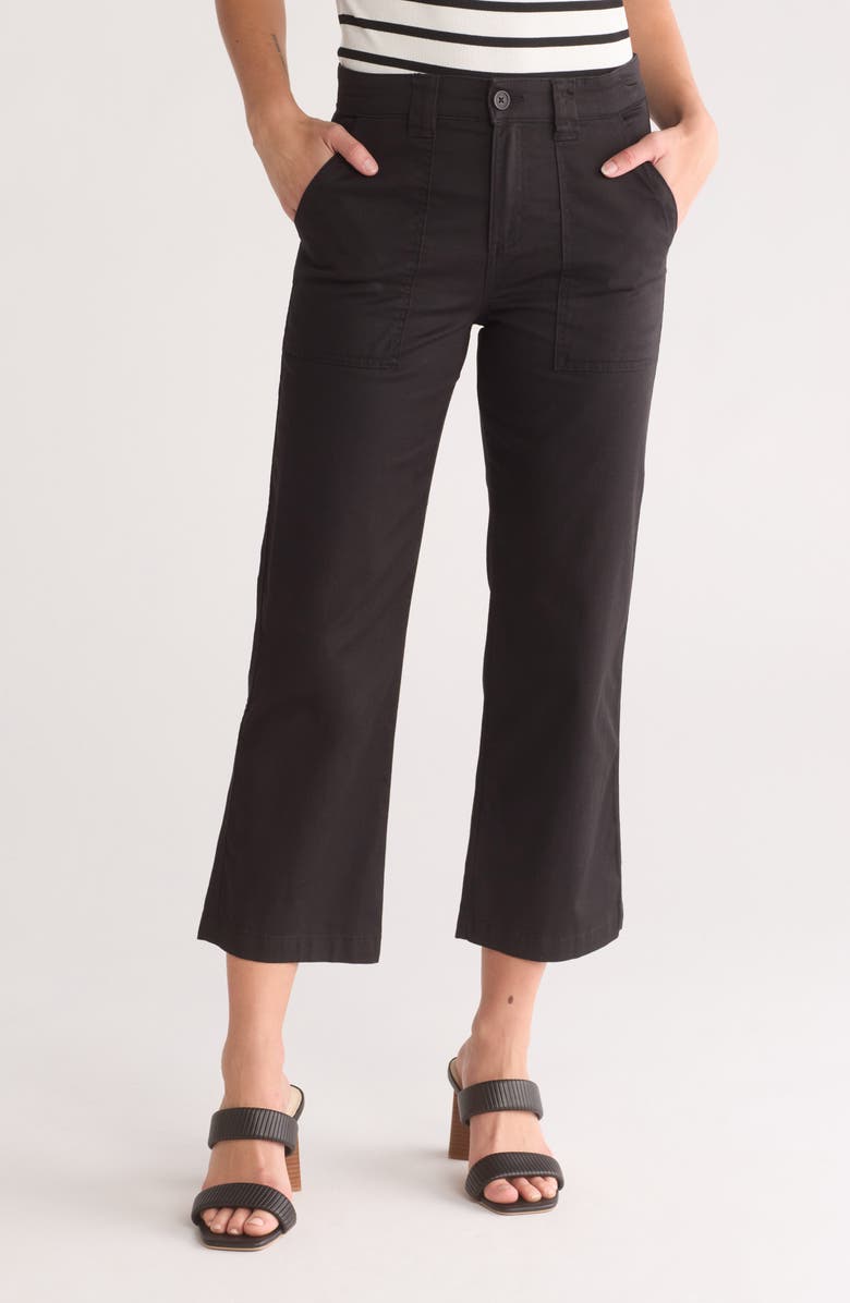 Sanctuary Relaxed Twill Crop Bootcut Pants, Main, color, 
