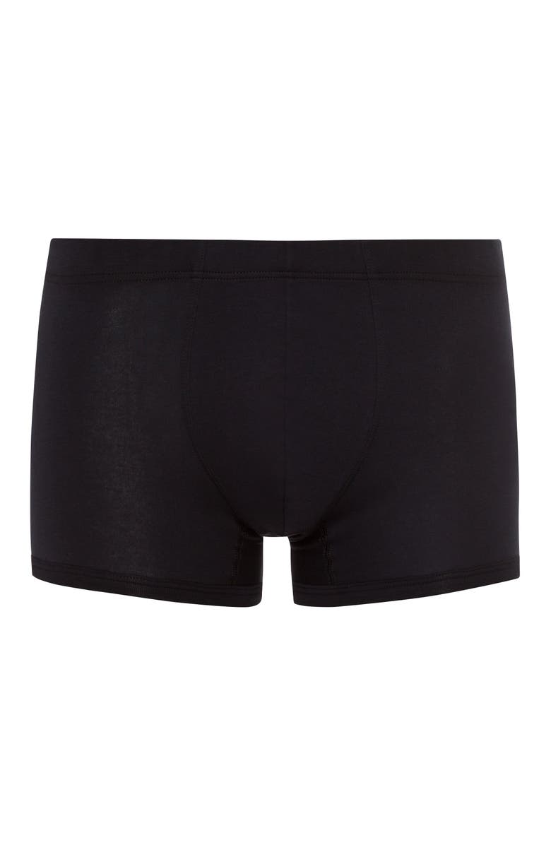 Hanro Sea Island Cotton Cotton Boxer Brief, Main, color, Black
