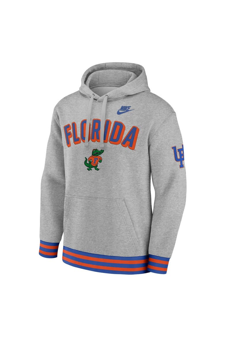 Men's Nike Heather Gray Florida Gators Legacy Retro Pullover Hoodie, Alternate, color, Heather Gray