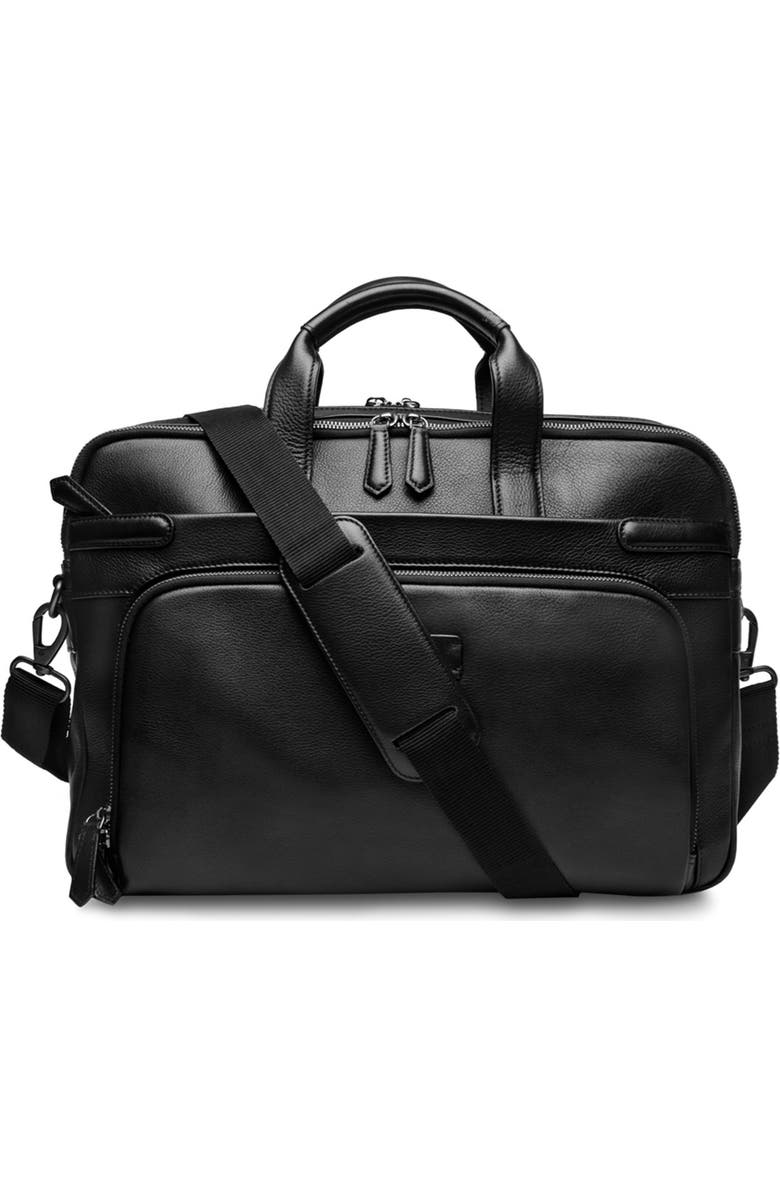 Bosca Double Zip Leather Laptop Brief, Main, color,