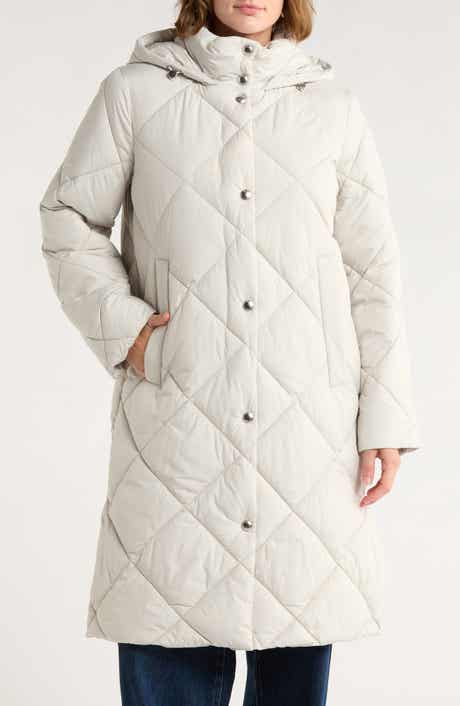 Sam Edelman Hooded Long Quilted Puffer Jacket