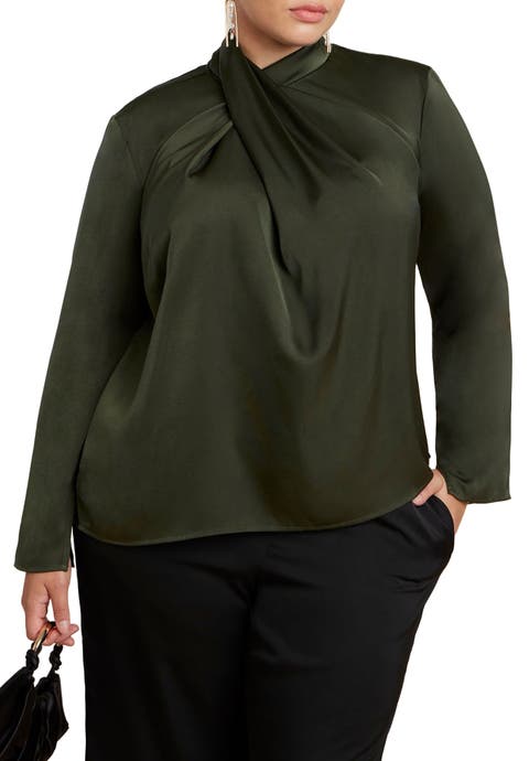 High Neck Drape Top (Plus Available)
