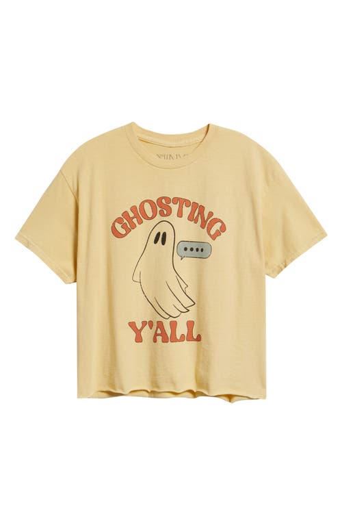 Vinyl Icons Ghosting Crop Cotton Graphic T-shirt In Yellow