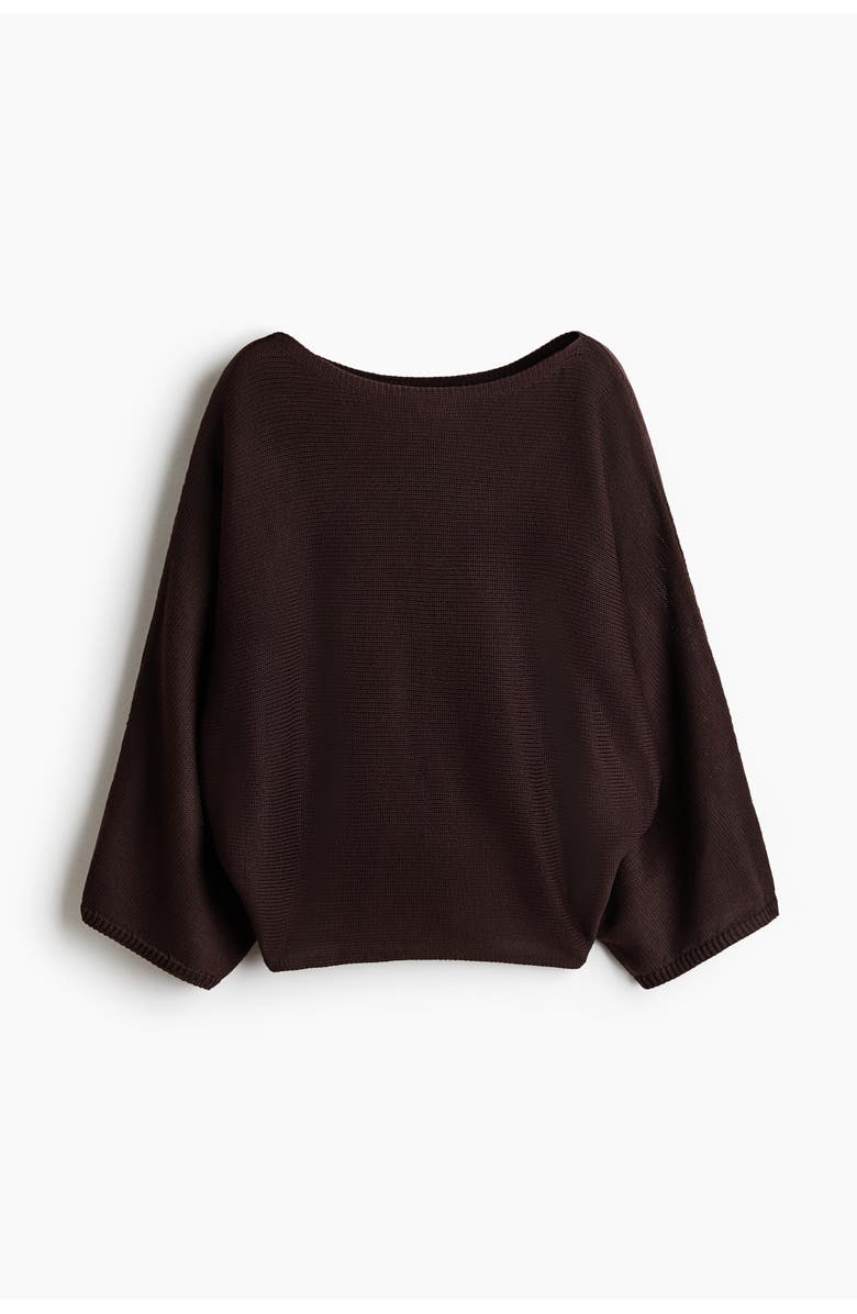 H&M Batwing-sleeved Jumper, Main, color, Dark Brown