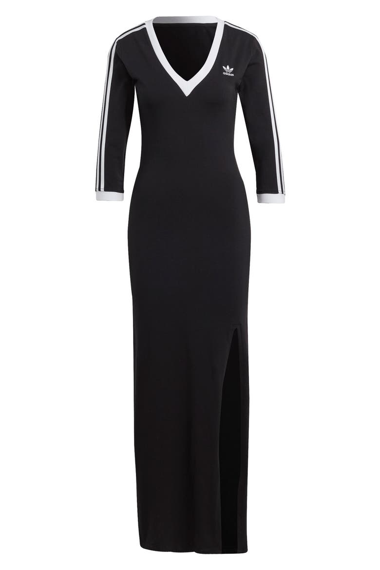 Adicolor Classics 3-Stripes Maxi Dress, Alternate, color, BLACK