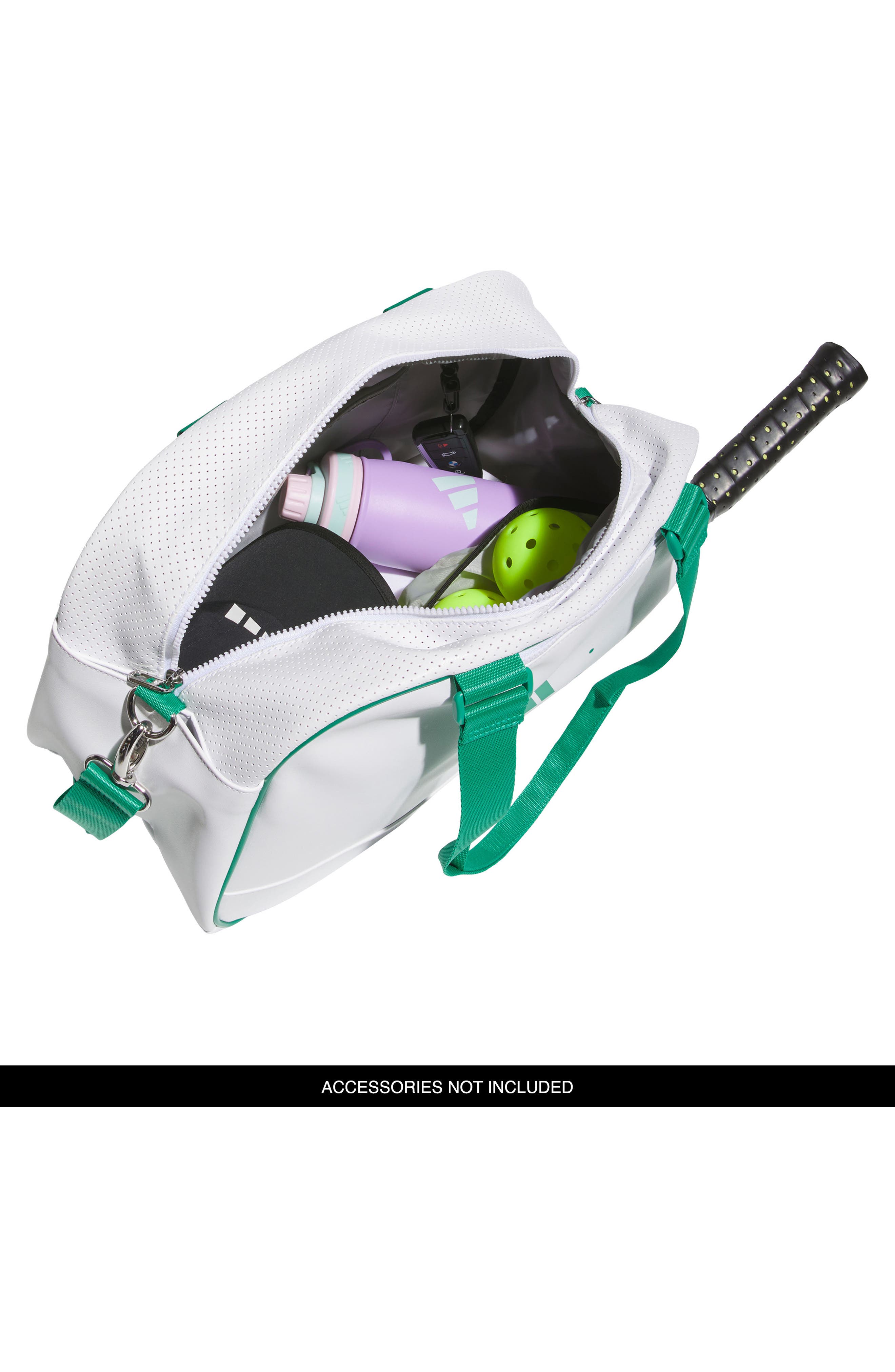 adidas Faux Leather Pickleball Tote, Alternate, color, White/ Court Green