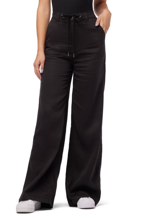 High Waist Tie Front Wide Leg Pants