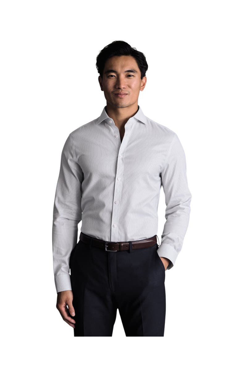 Charles Tyrwhitt Non-Iron Twill Stripe Shirt, Main, color, White