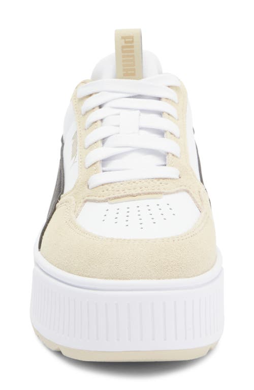 Puma Karmen Rebelle Platform Sneaker In White- Black-putty
