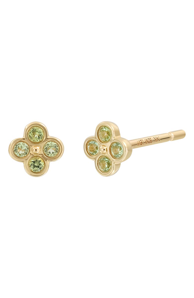 Bony Levy 14K Gold Semiprecious Stone Cluster Stud Earrings, Main, color, 14K Yellow Gold / Peridot