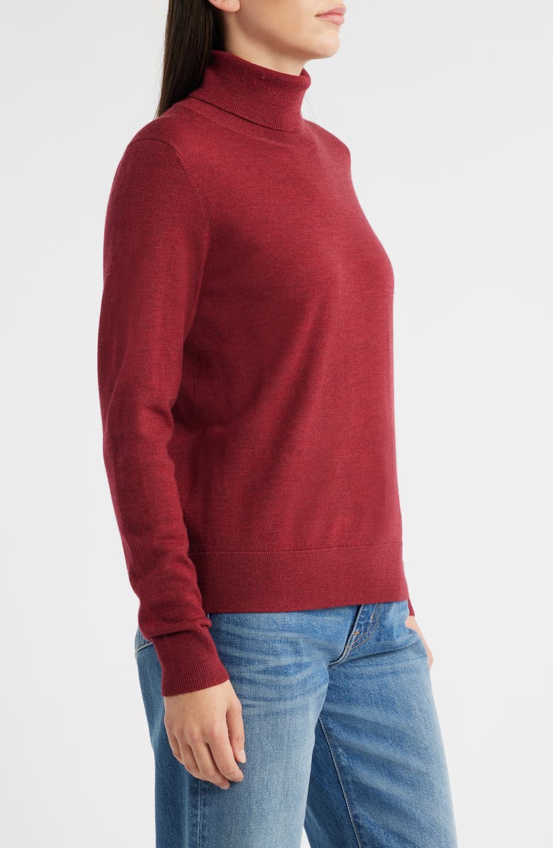 Pendleton Merino Wool Turtleneck Sweater, Alternate, color, Red Dahlia