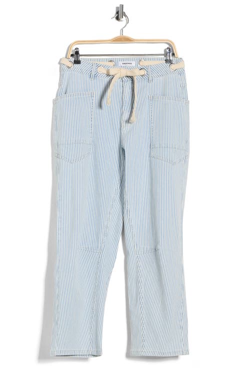 Pinstripe Barrel Leg Jeans