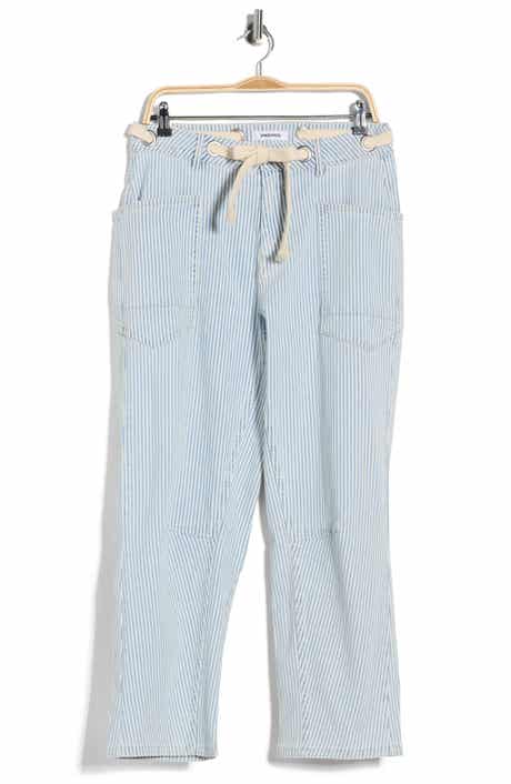 Vigoss Pinstripe Barrel Leg Jeans