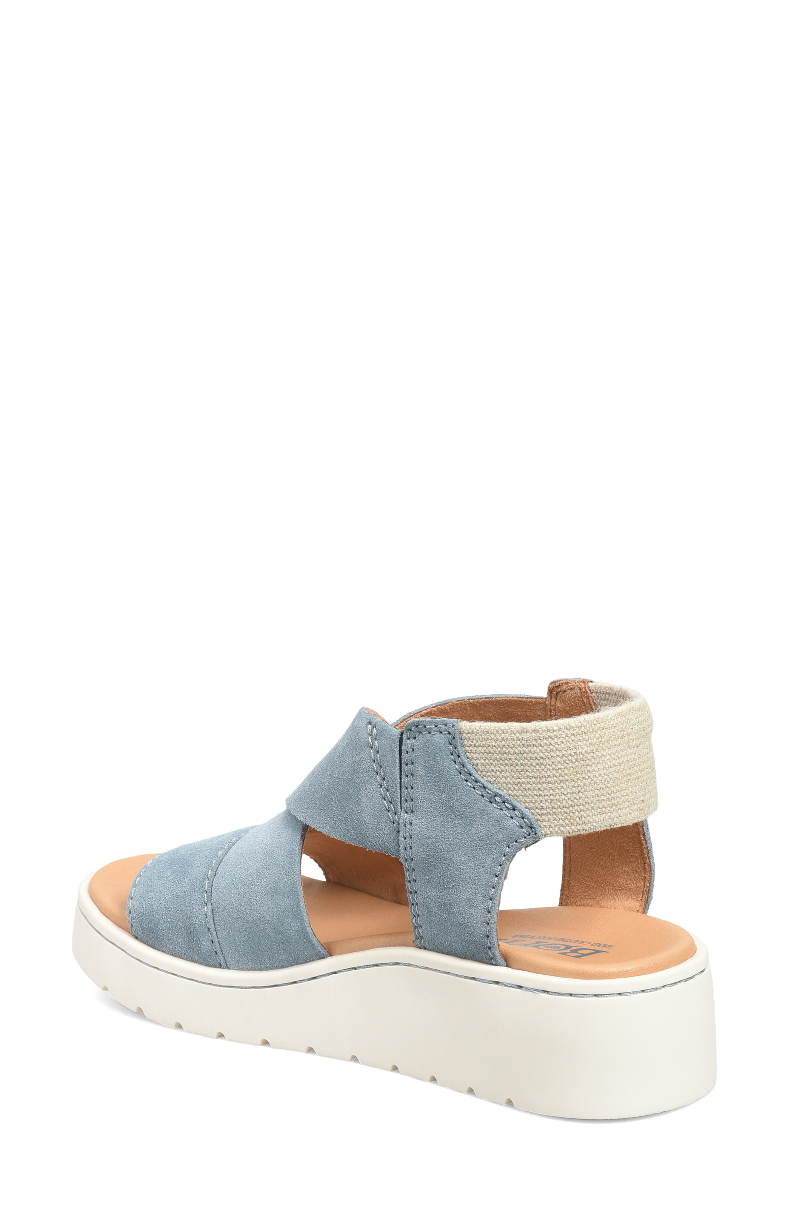 Børn Kirby Wedge Sandal, Alternate, color, Light Blue Suede