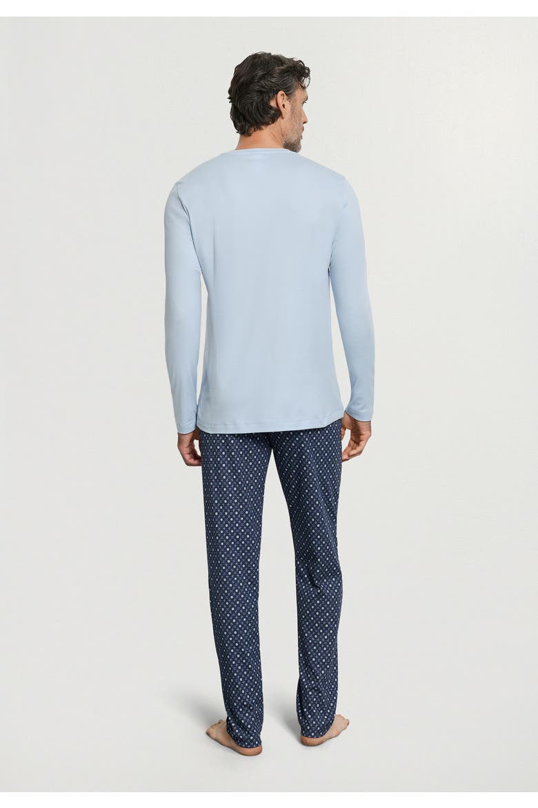 Night And Day Crew Neck Cotton Pajama Set, Alternate, color, Squared Harmony
