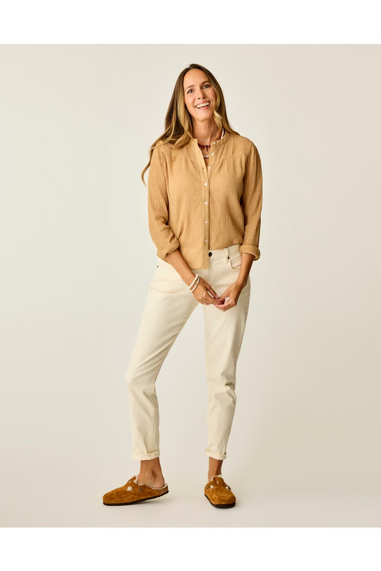 Tatum Gauze Top, Main, color, Camel Lurex