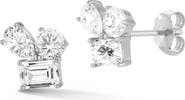 GLAZE JEWELRY 14k Gold Moissanite Cluster Stud Earrings