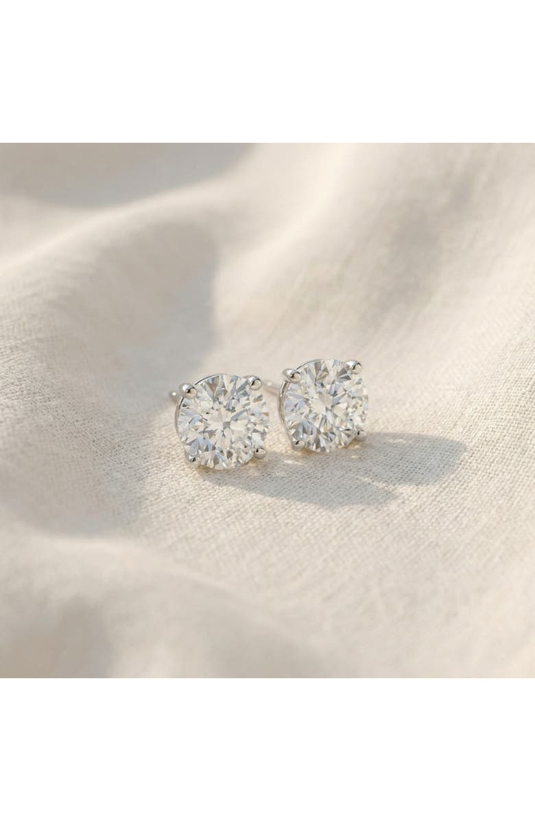 Bliss Diamond 2Ct TW Round Diamond Studs in 14k Gold Lab Grown Earrings, Alternate, color, White Gold - 2Ct