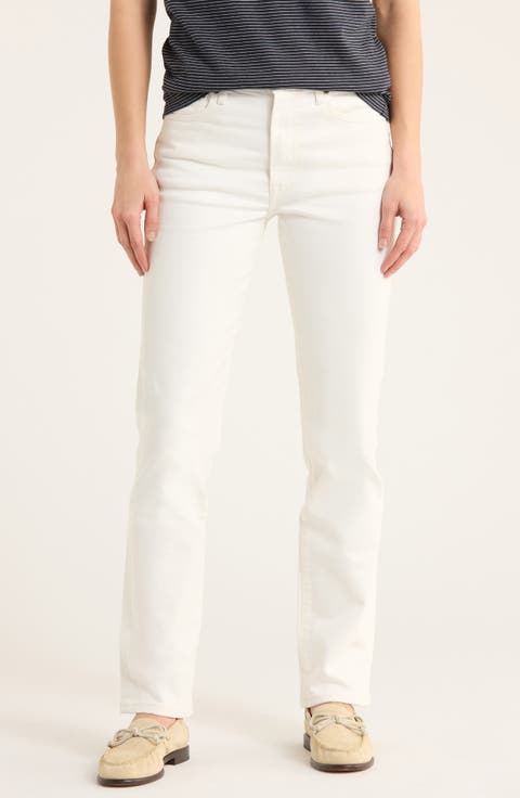 Mid Rise Ankle Cigarette Jeans (Natural)