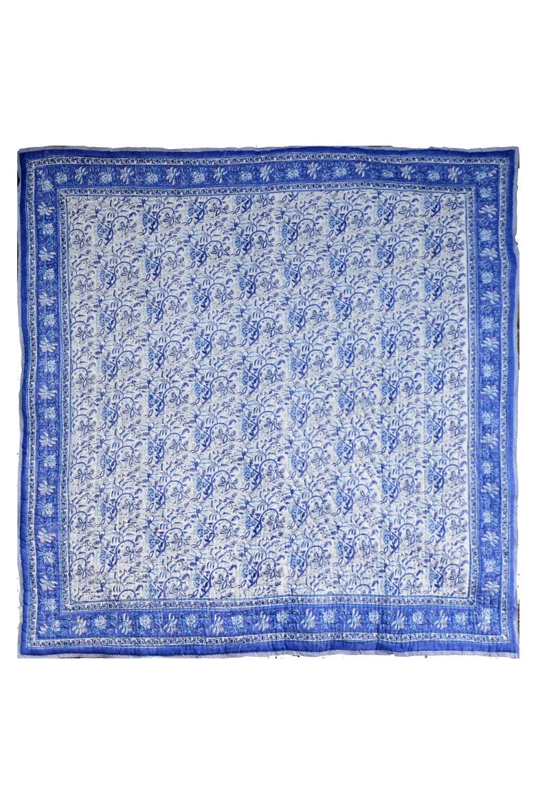 ZUMA Quilt Bedding Set With 2 Shams, Alternate, color, White, blue