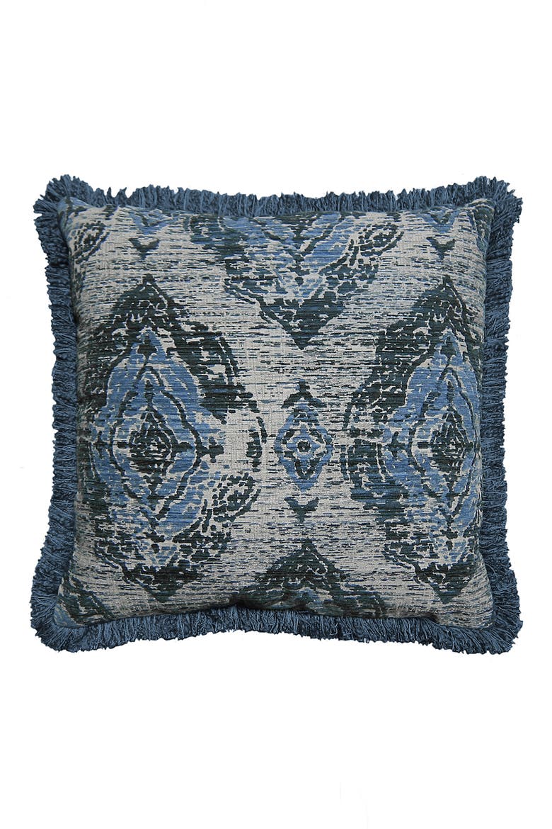 Toscana Jacquard Square Accent Pillow, Main, color, WEDGEWOOD