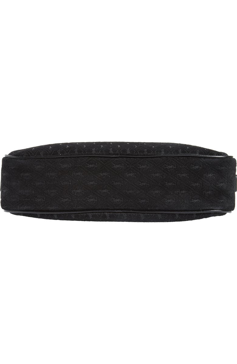 Saint Laurent Monogram Debossed Suede Camera Crossbody Bag, Alternate, color,