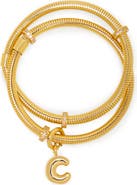 SAACHI Bubble Charm Initial Bracelet