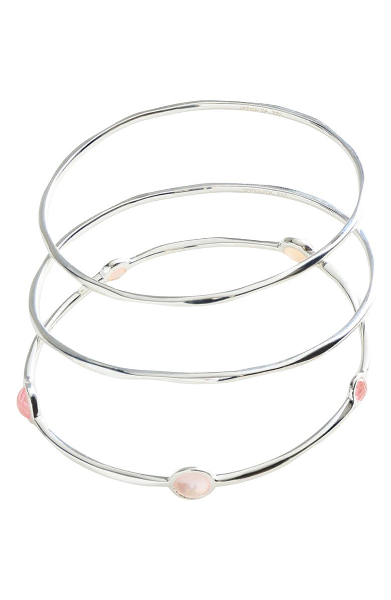 Ippolita Wonderland Set of 3 Bangle Bracelets, Alternate, color, Silver