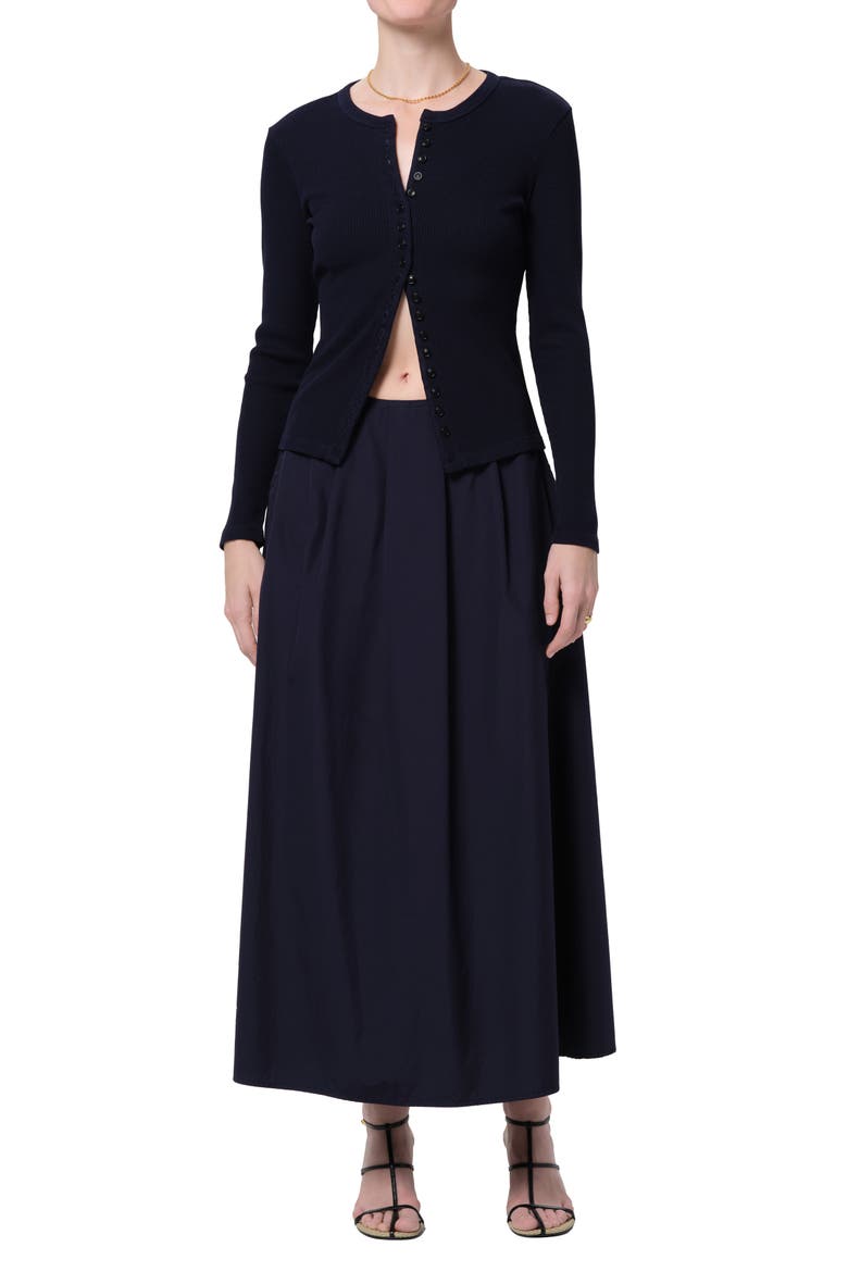 Emi Cotton Poplin Skirt, Alternate, color, NAVY