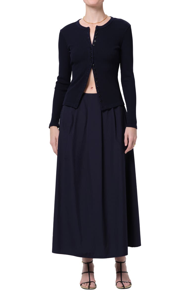 Citizens of Humanity Emi Cotton Poplin Skirt, Alternate, color, Navy