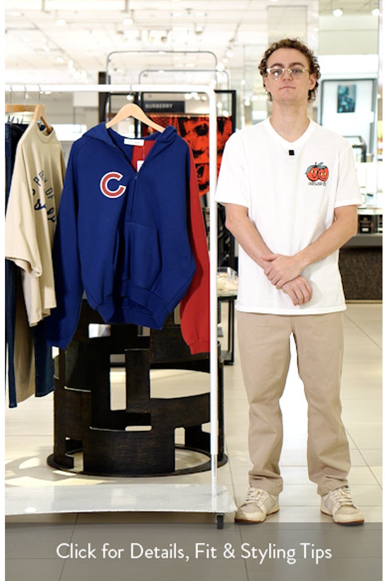 x MLB Chicago Cubs Cotton Blend Fleece Half Zip Hoodie video