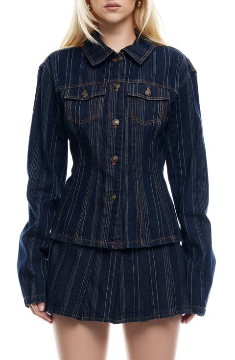 Rider Topstitch Detail Denim Jacket