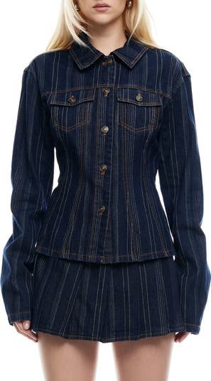 Rider Topstitch Detail Denim Jacket